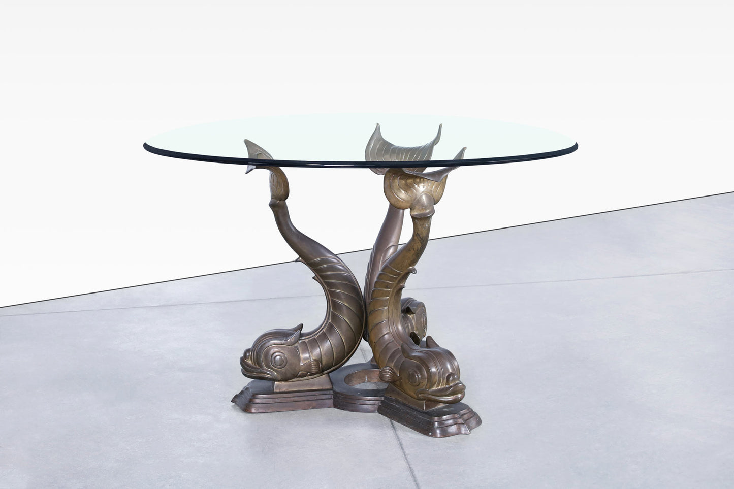 Monumental Bronze Koi Fish Dining Table