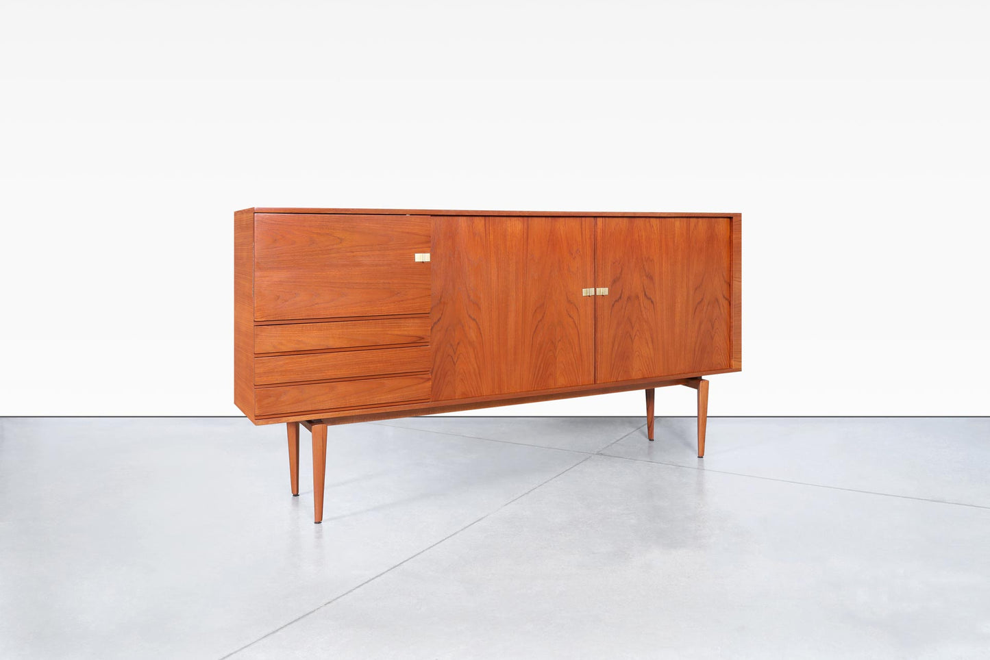 Monumental Teak Tambour Door Sideboard by H.W. Klein for Bramin