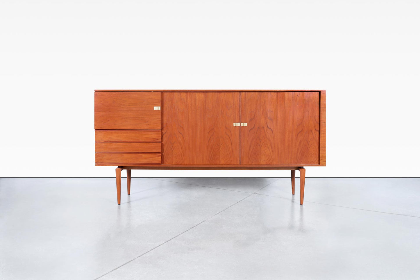 Monumental Teak Tambour Door Sideboard by H.W. Klein for Bramin