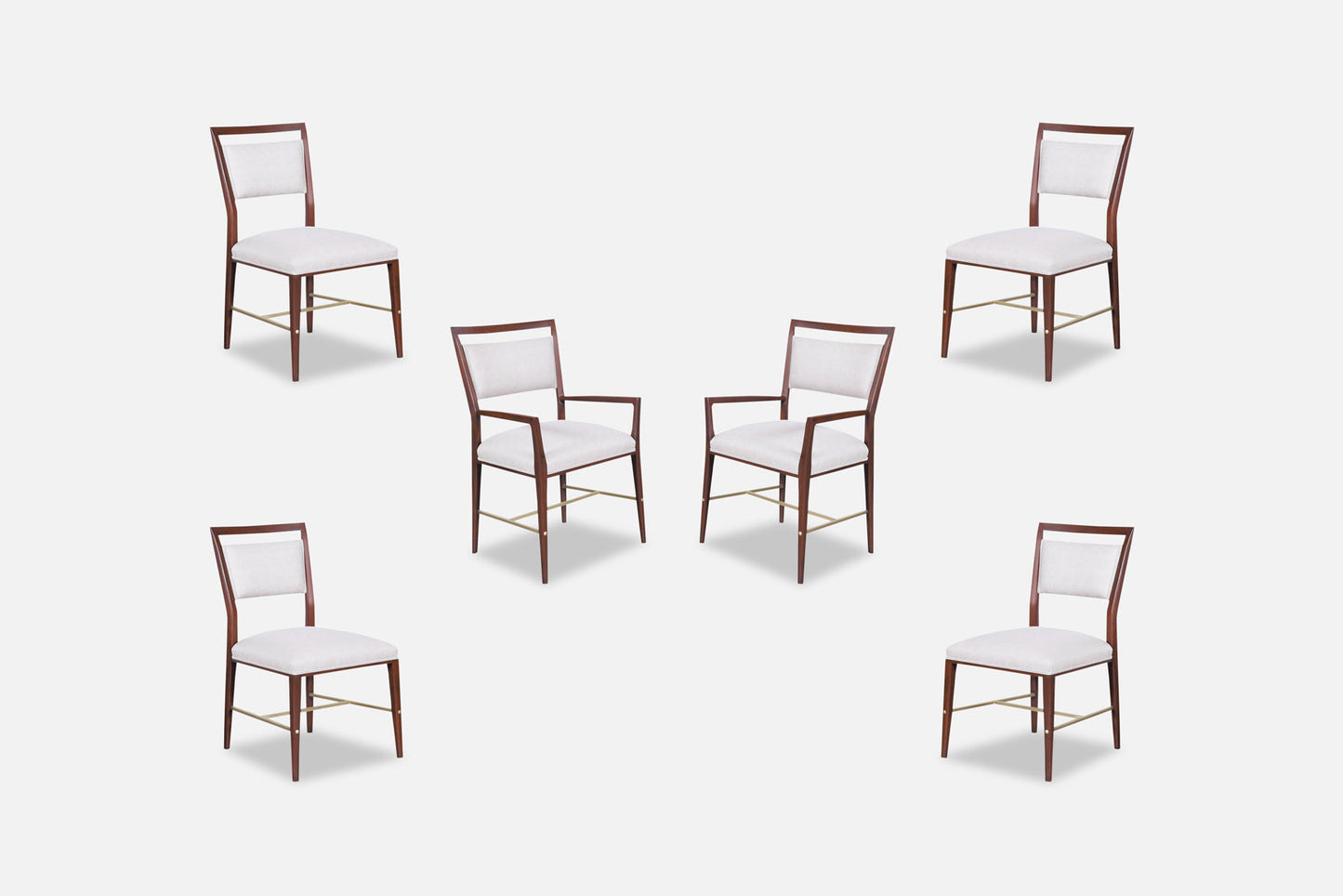 Paul McCobb "Irwin Collection" Dining Chairs with Brass Accents