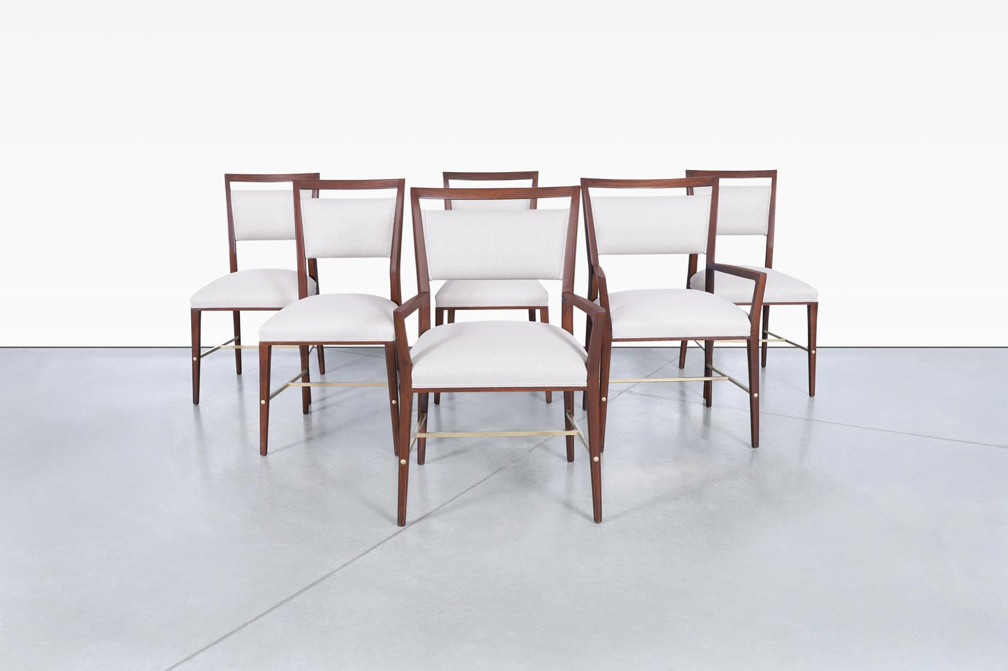 Paul McCobb "Irwin Collection" Dining Chairs with Brass Accents