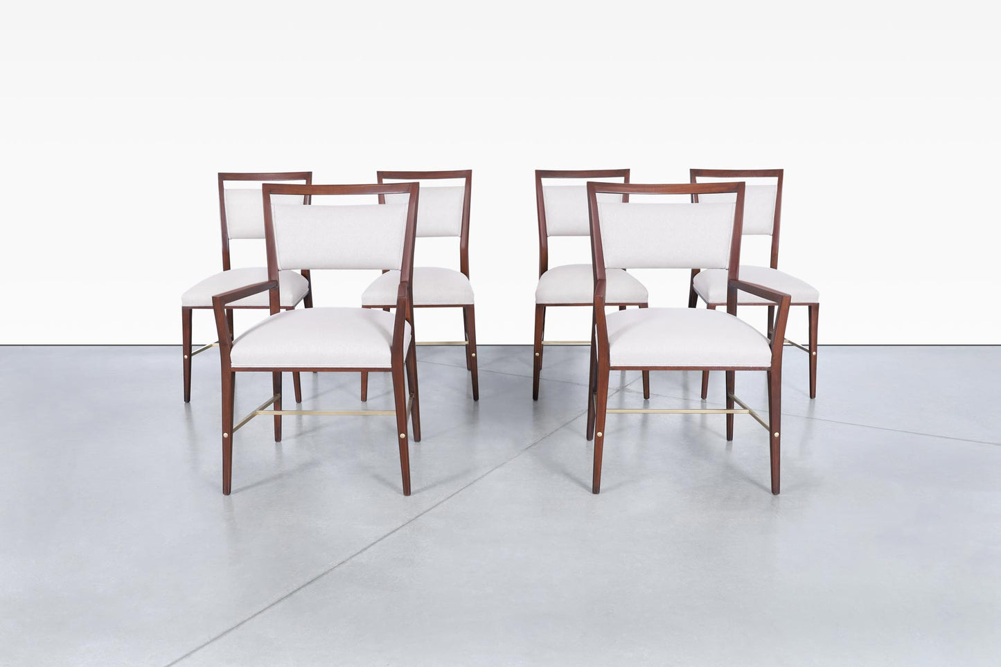 Paul McCobb "Irwin Collection" Dining Chairs with Brass Accents