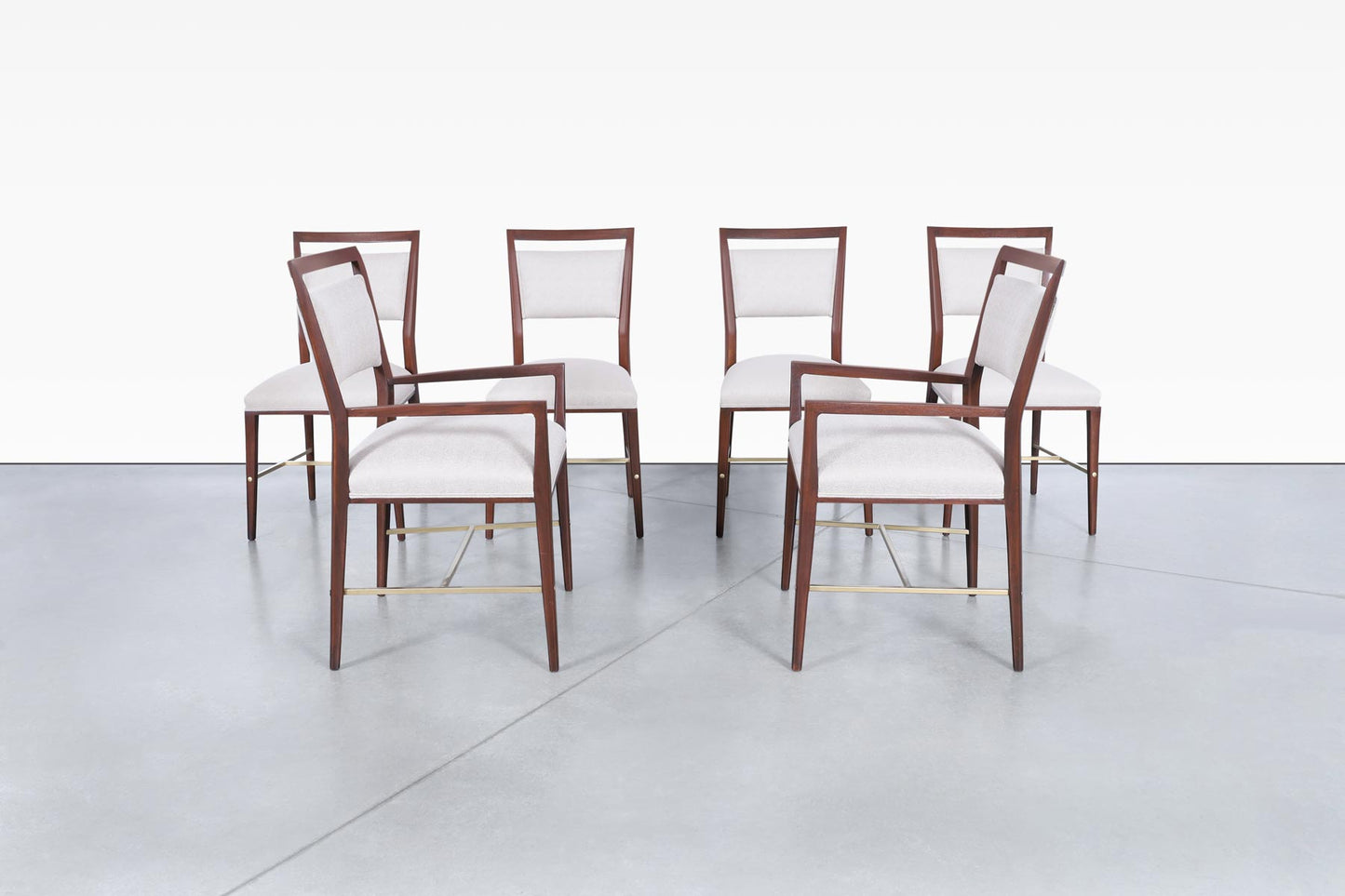Paul McCobb "Irwin Collection" Dining Chairs with Brass Accents
