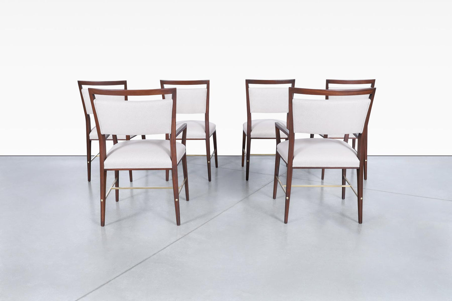 Paul McCobb "Irwin Collection" Dining Chairs with Brass Accents