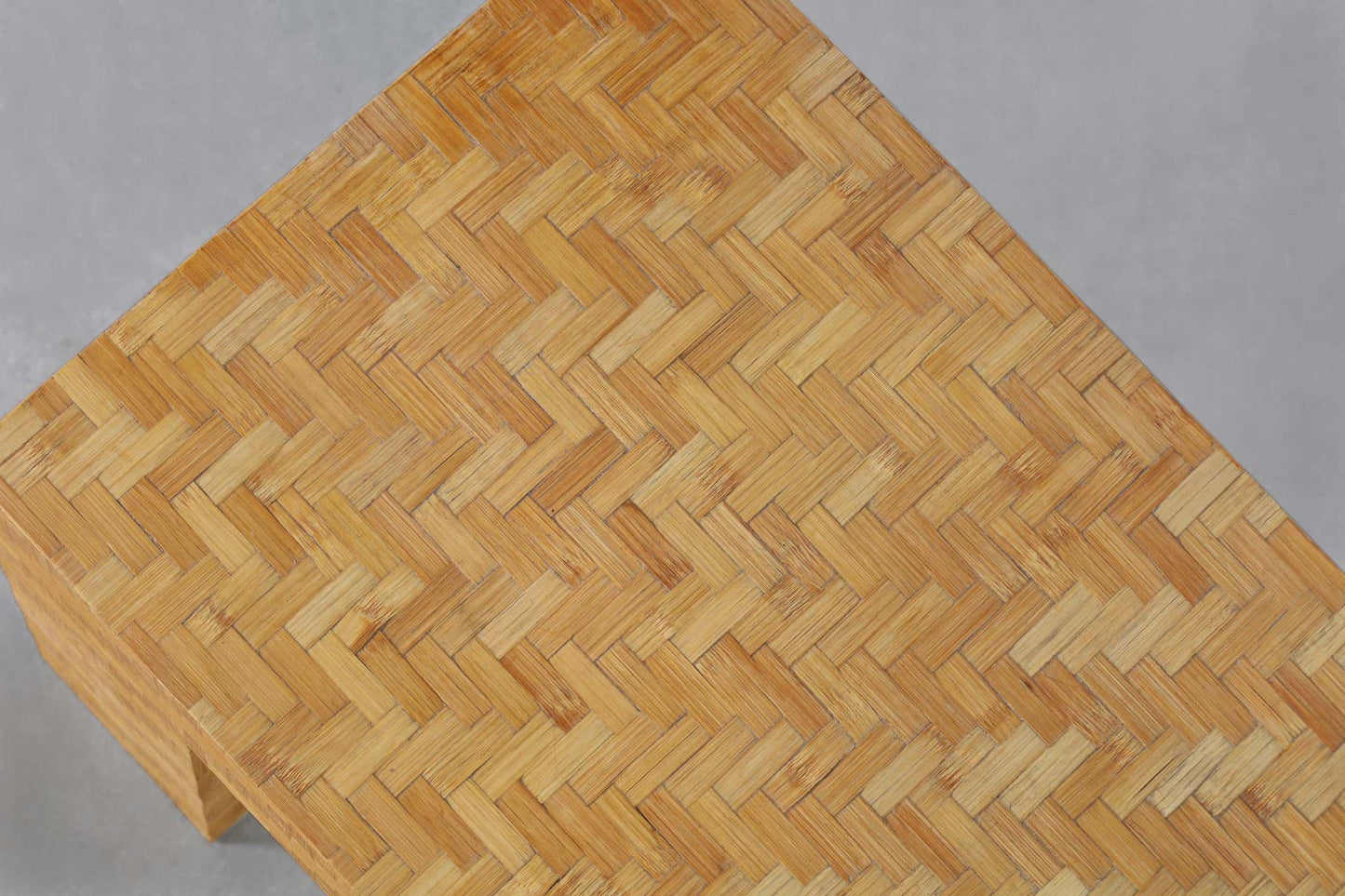 Postmodern Bamboo Parquet Waterfall Console Table