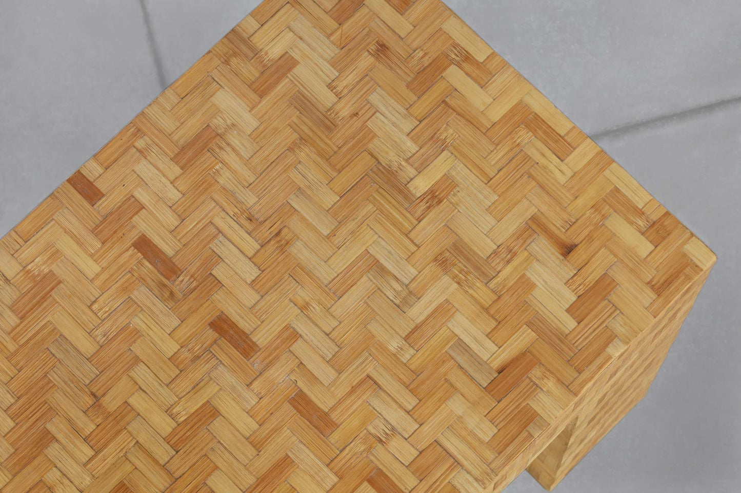 Postmodern Bamboo Parquet Waterfall Console Table