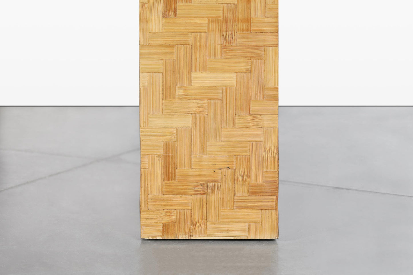 Postmodern Bamboo Parquet Waterfall Console Table