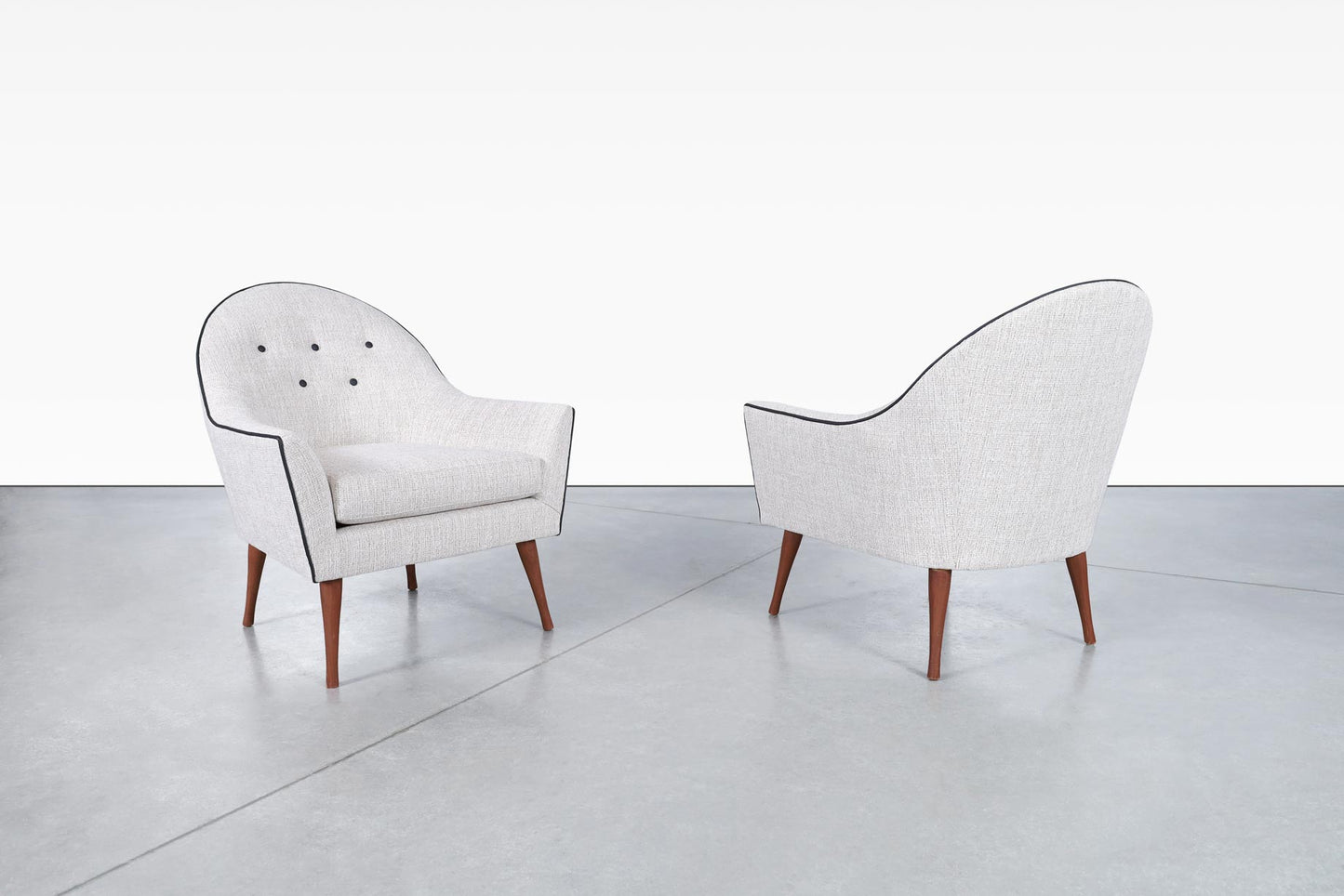 Rare Walnut Lounge Chairs by Paul McCobb for Widdicomb