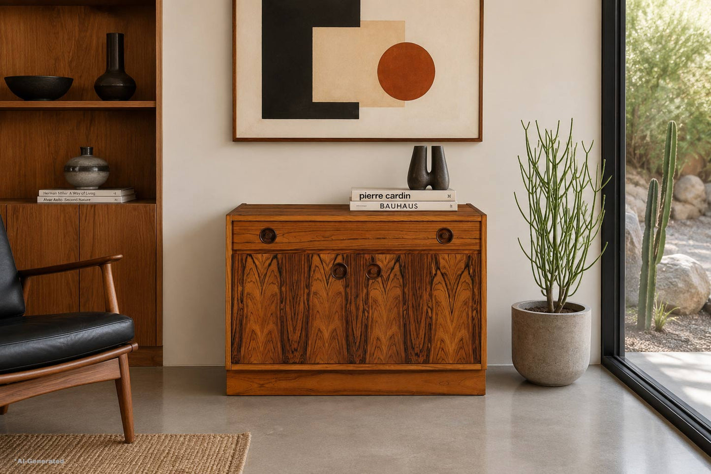 Scandinavian Modern Brazilian Rosewood Small Credenza