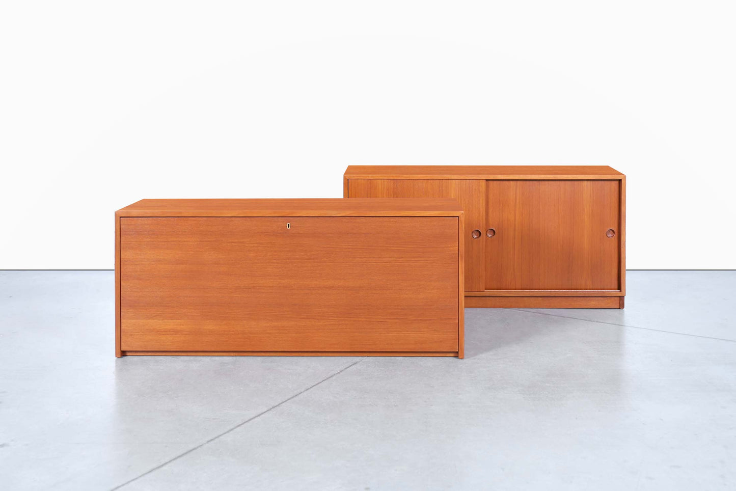 Swedish Two-Piece Teak Cabinet or Secretary Desk by Børge Mogensen