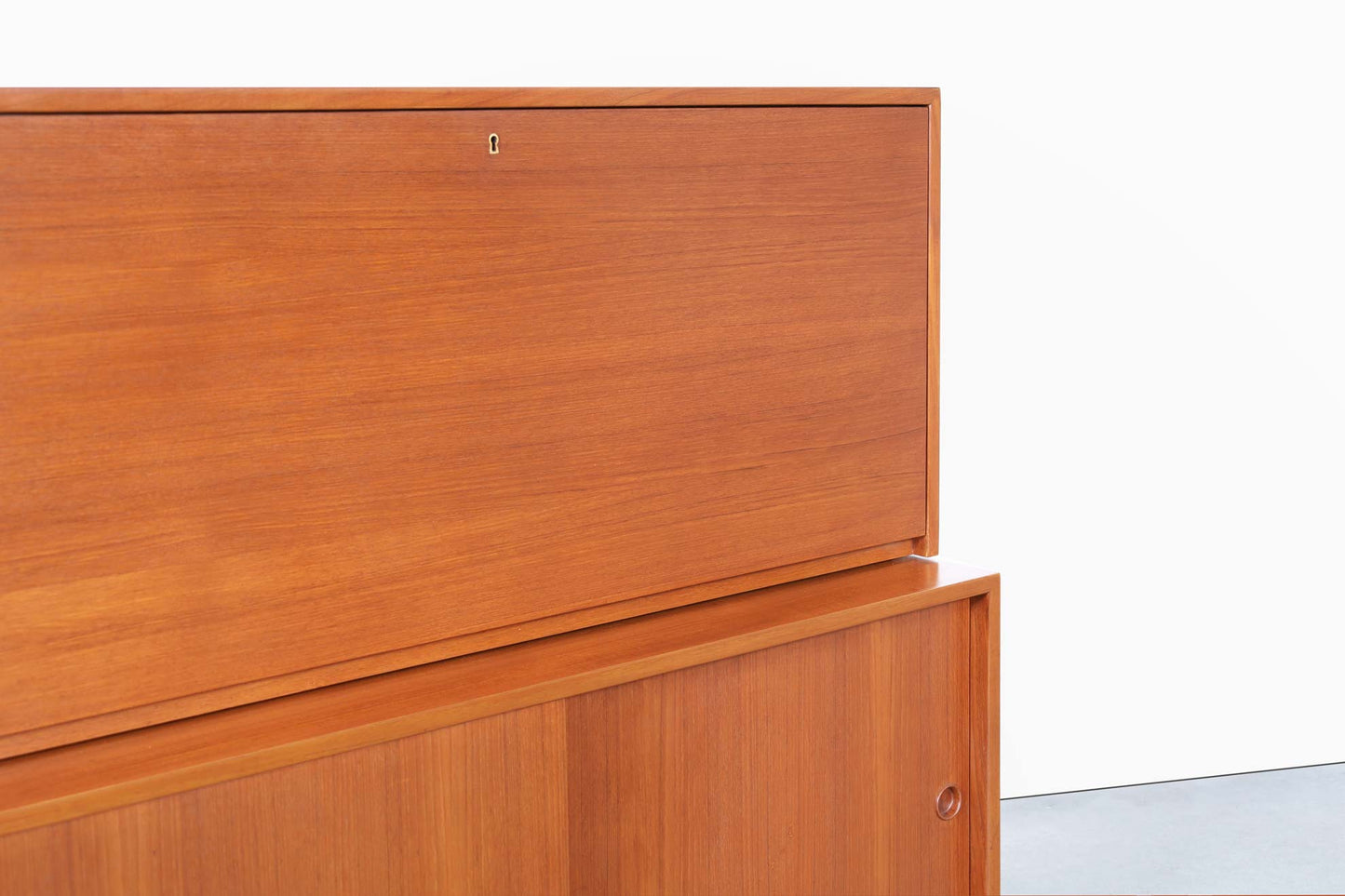 Swedish Two-Piece Teak Cabinet or Secretary Desk by Børge Mogensen
