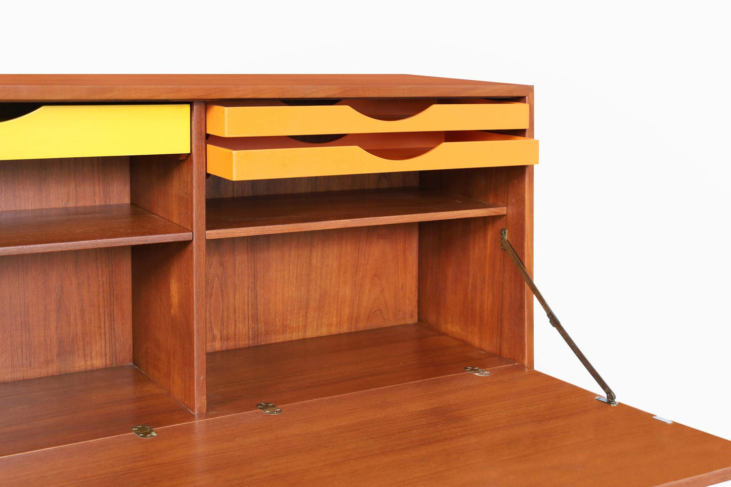 Swedish Two-Piece Teak Cabinet or Secretary Desk by Børge Mogensen