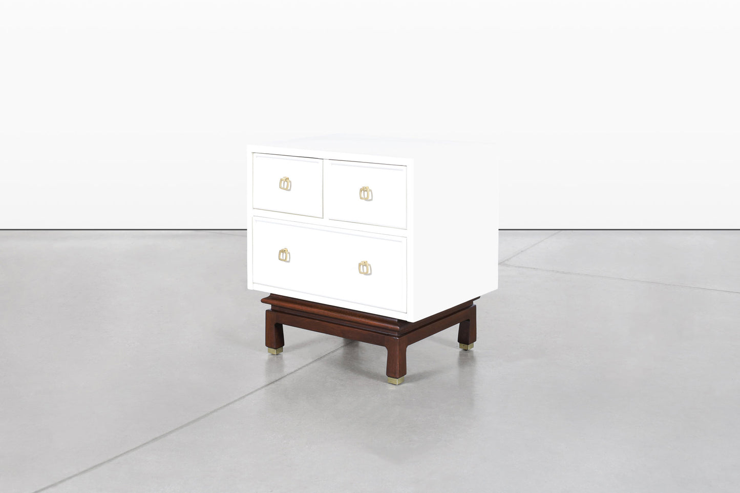 Vintage Beige Lacquered Nightstands by American of Martinsville