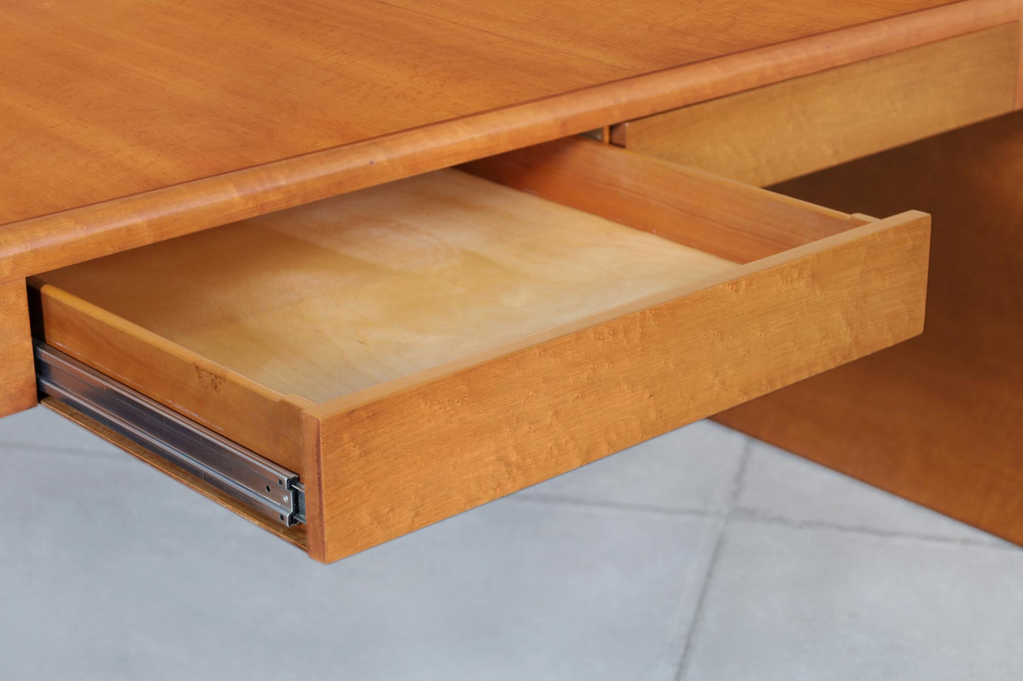 Vintage Bird’s Eye Maple “Waterfall” Executive Desk