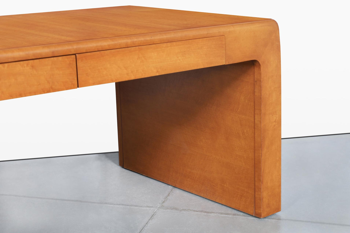 Vintage Bird’s Eye Maple “Waterfall” Executive Desk