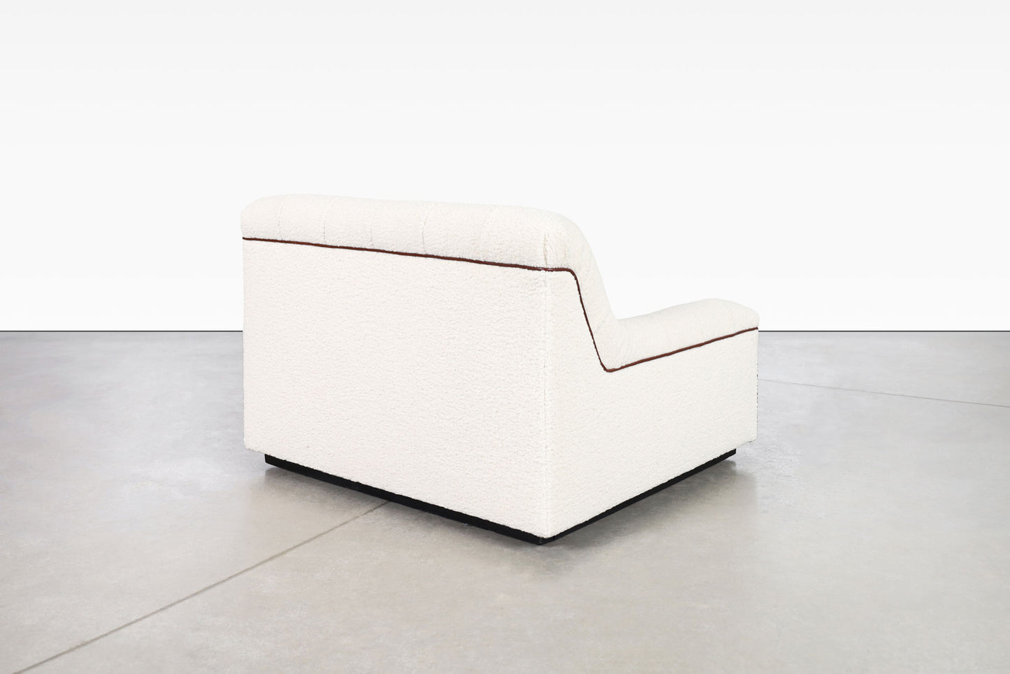 Vintage Boucle Lounge Chair with Ottoman Attributed to Milo Baughman