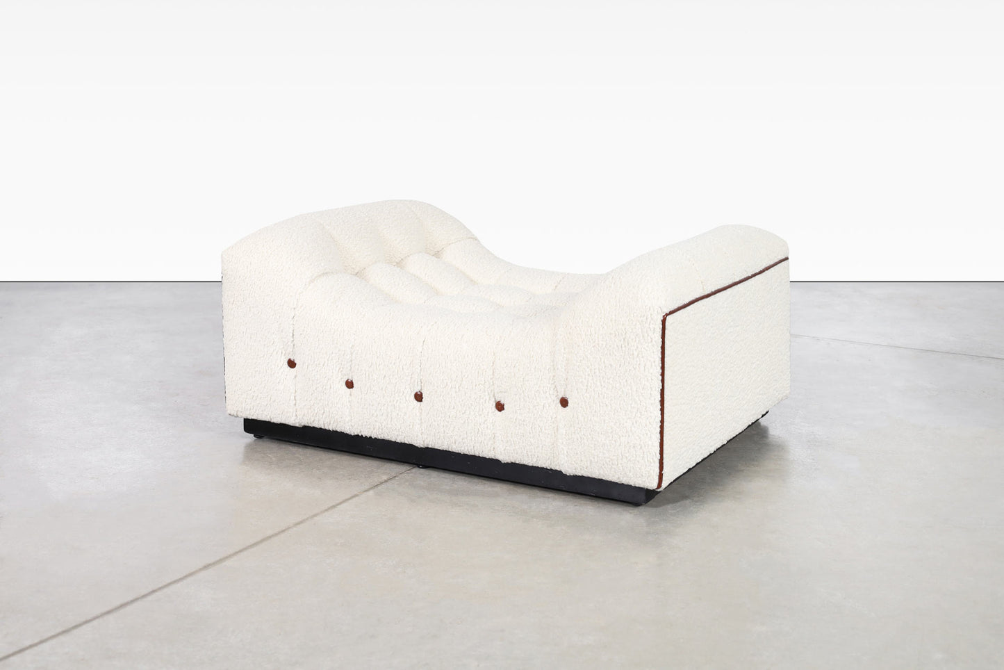 Vintage Boucle Lounge Chair with Ottoman Attributed to Milo Baughman