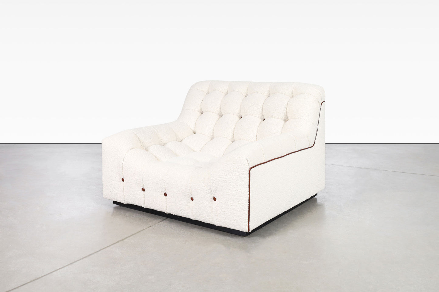 Vintage Boucle Lounge Chair with Ottoman Attributed to Milo Baughman