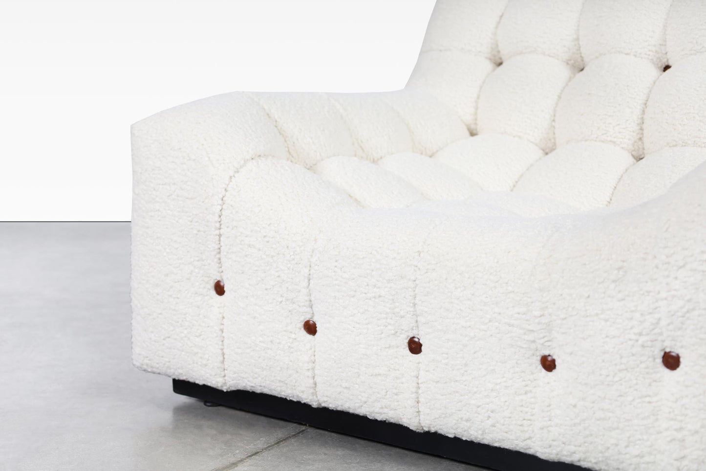 Vintage Boucle Lounge Chair with Ottoman Attributed to Milo Baughman