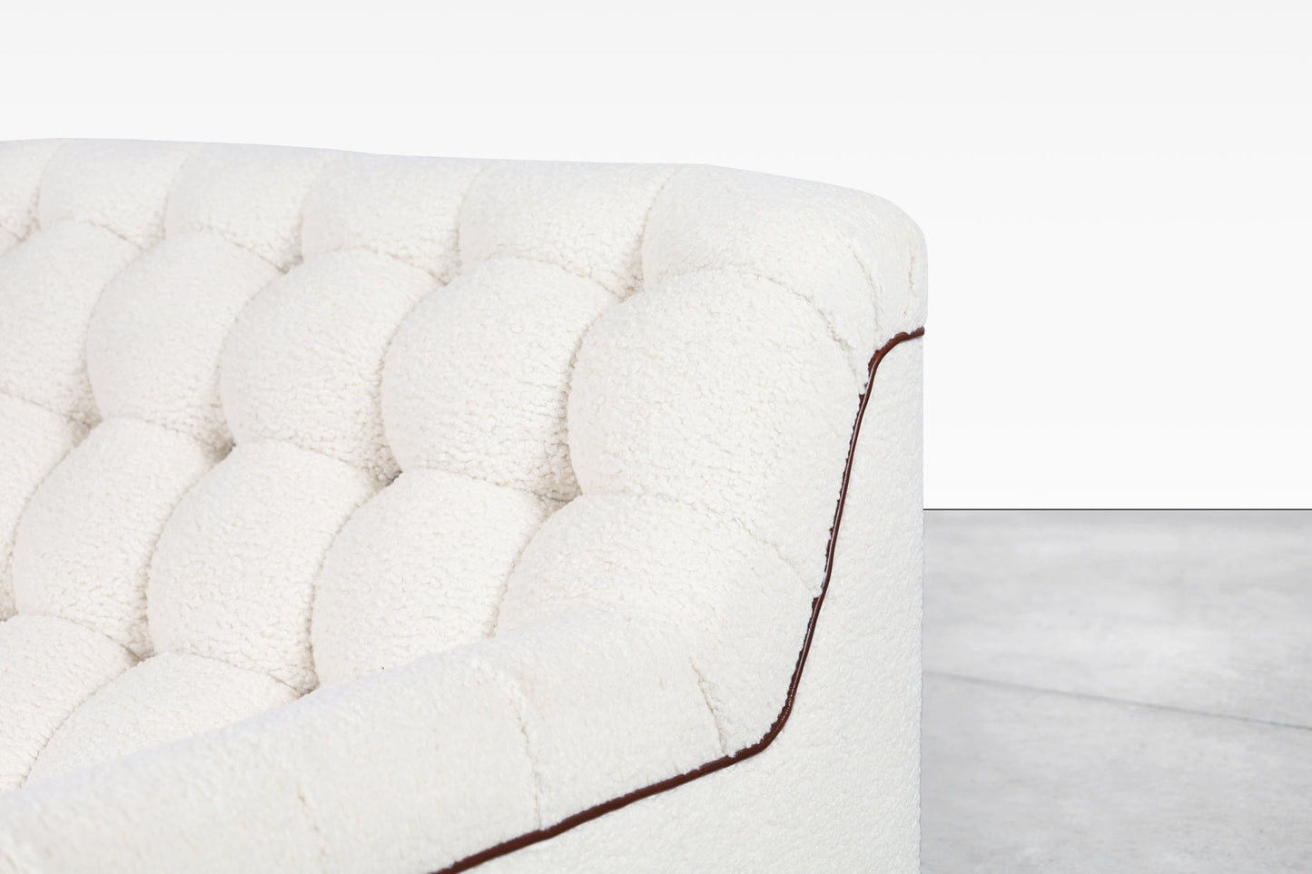 Vintage Boucle Lounge Chair with Ottoman Attributed to Milo Baughman