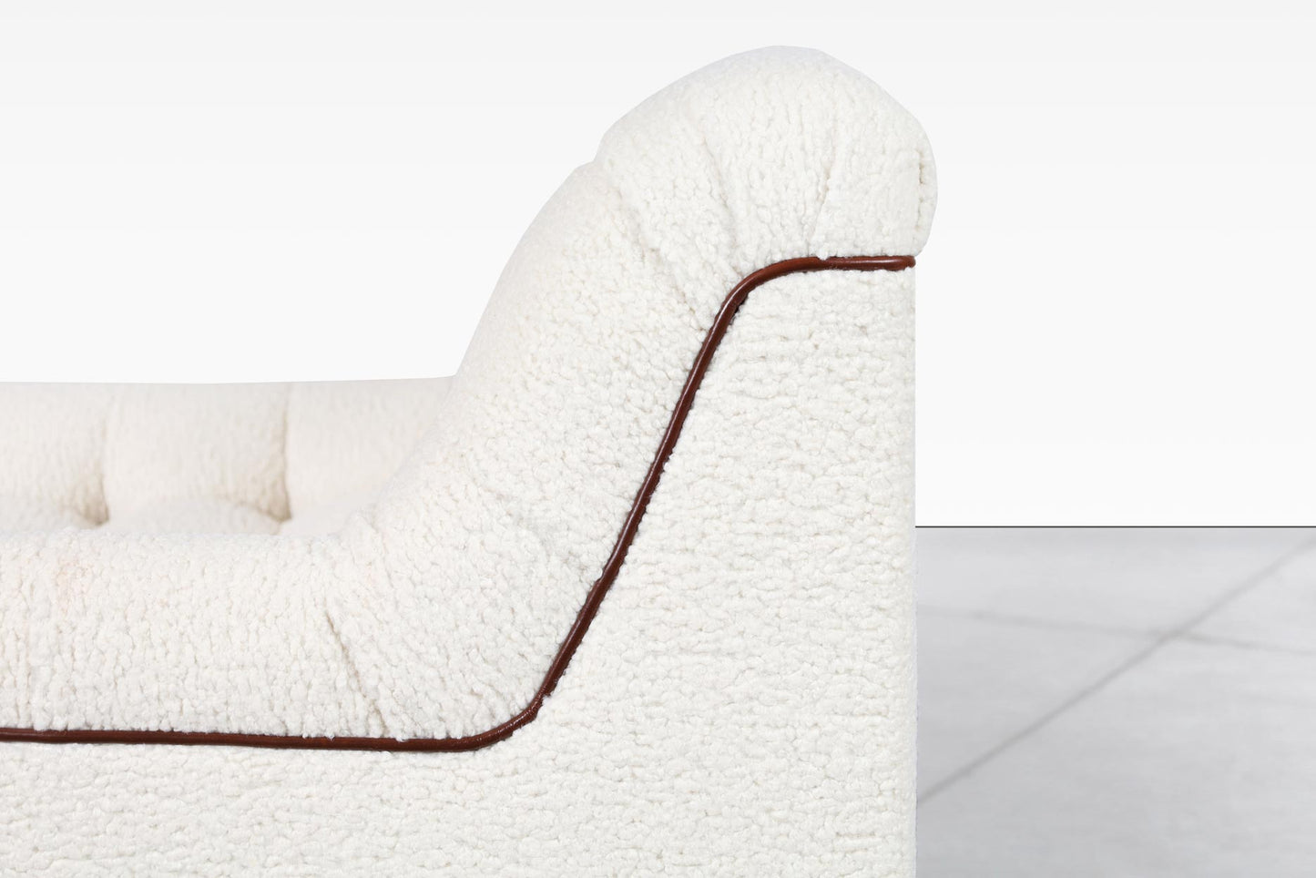 Vintage Boucle Lounge Chair with Ottoman Attributed to Milo Baughman