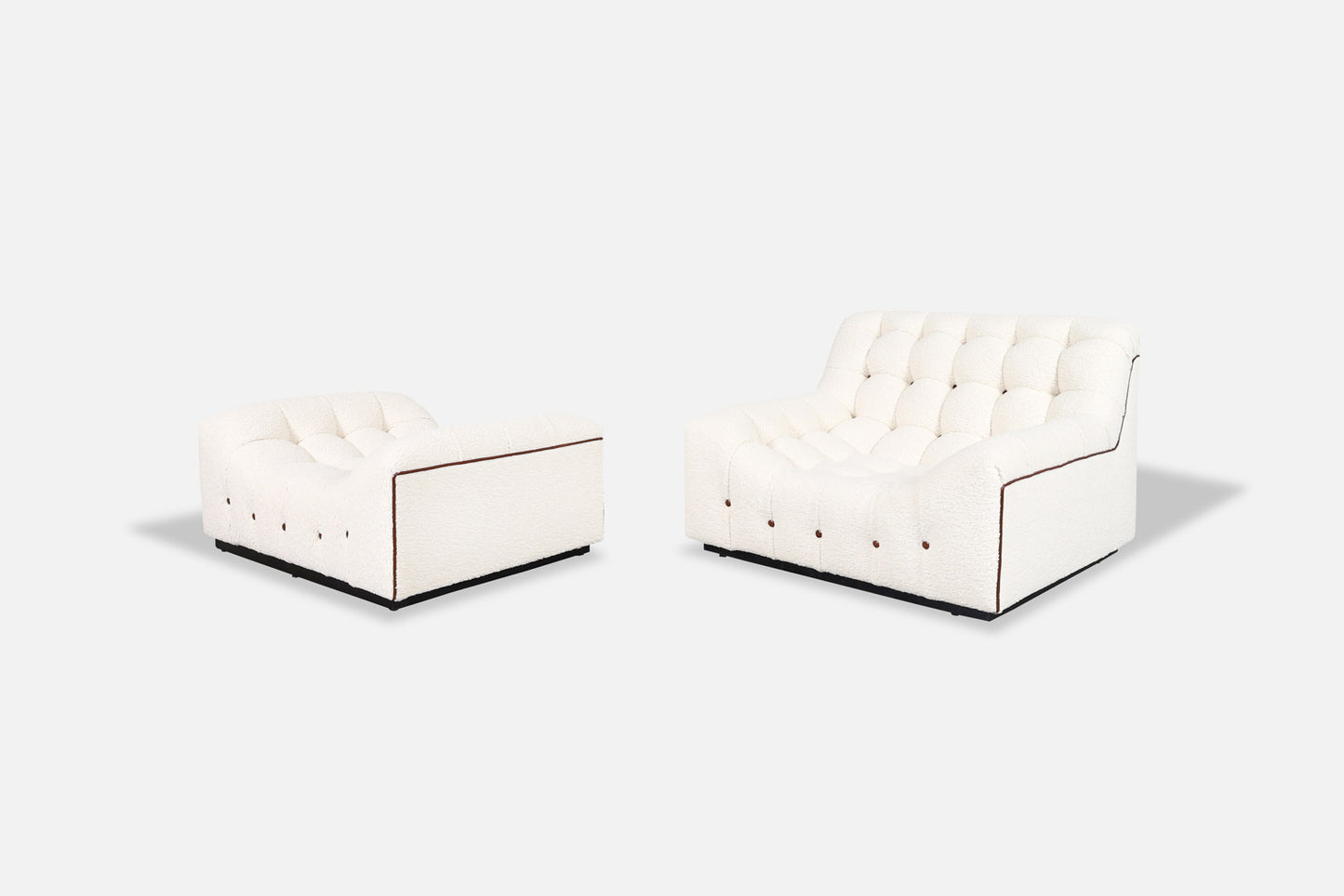 Vintage Boucle Lounge Chair with Ottoman Attributed to Milo Baughman