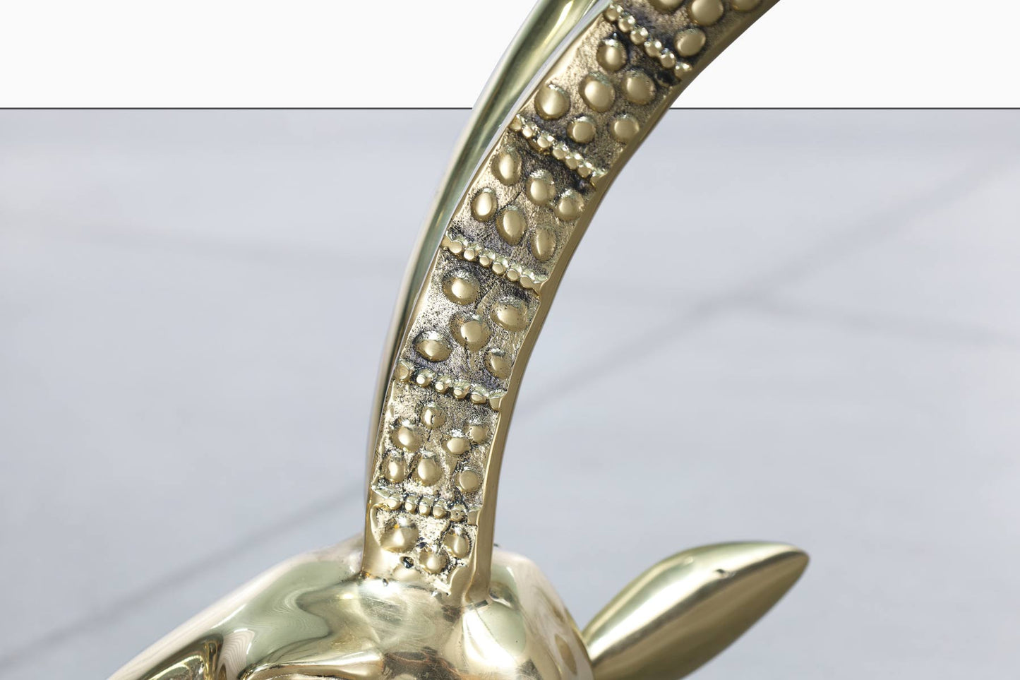Vintage Brass Ibex Rams Head Coffee Table in the Style of Alain Chervet