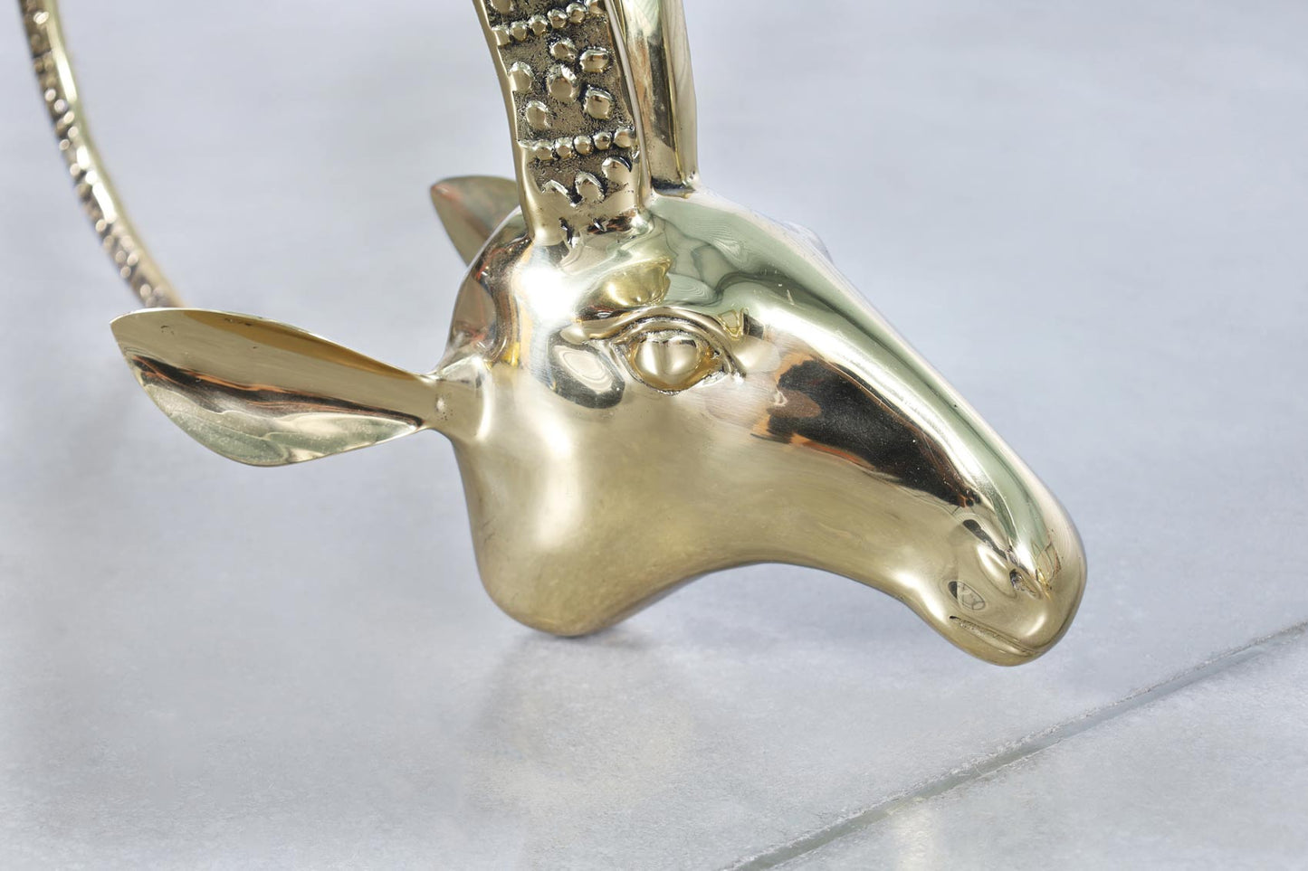 Vintage Brass Ibex Rams Head Coffee Table in the Style of Alain Chervet