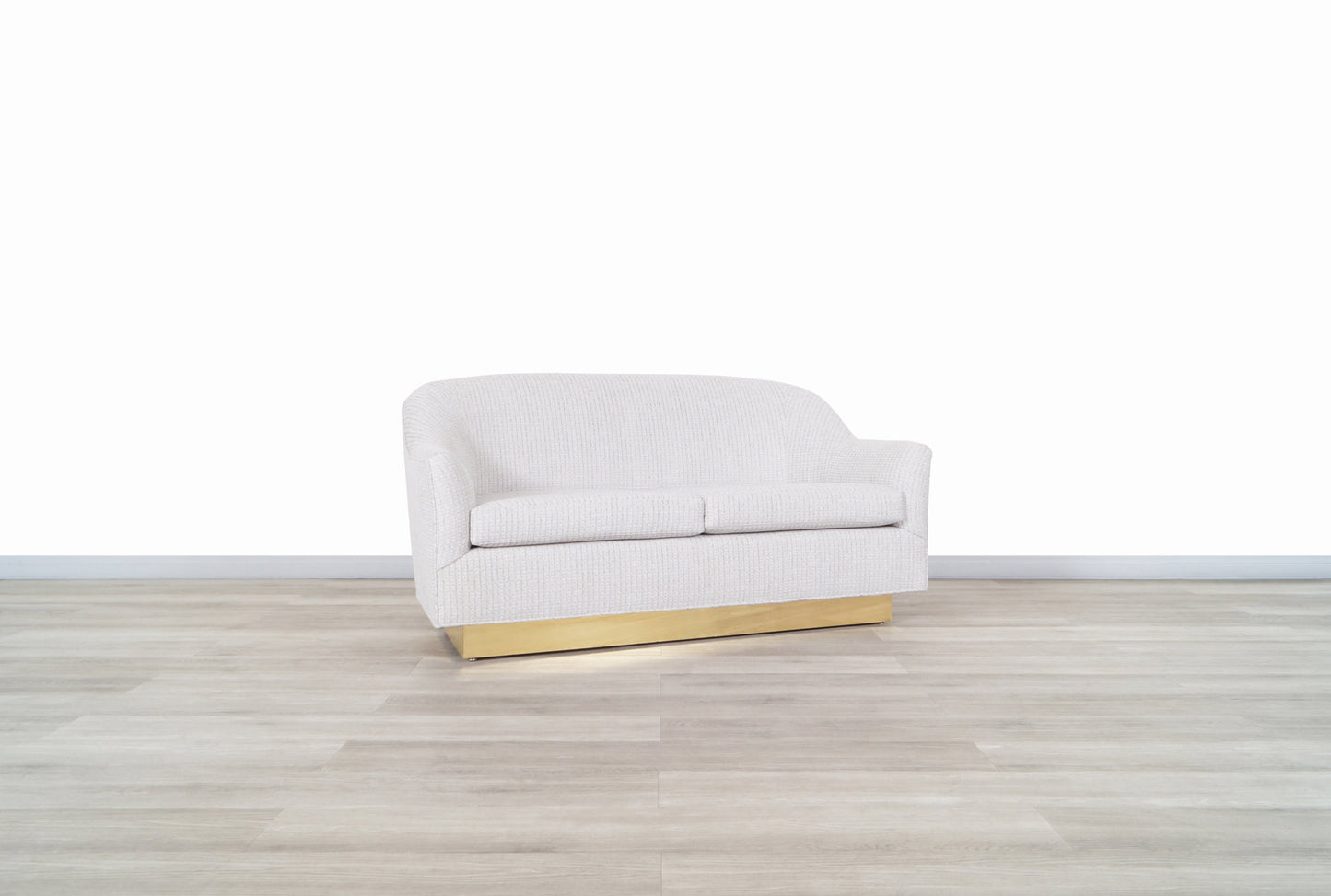 Vintage Brass Loveseat by Milo Baughman for Thayer Coggin