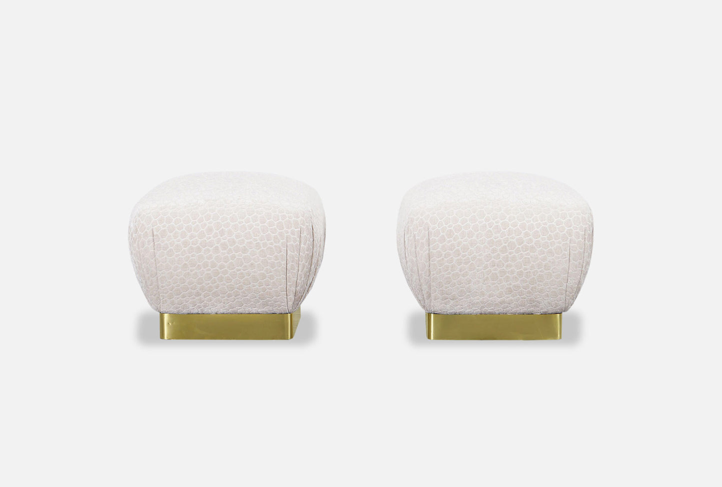 Vintage Brass "Poufs" Ottomans by Marge Carson