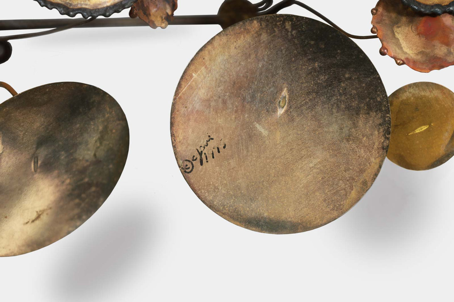 Vintage Brass "Raindrops" Wall Sculpture by Curtis Jere, Signed