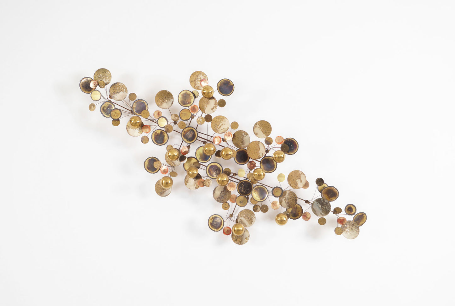 Vintage Brass "Raindrops" Wall Sculpture by Curtis Jere, Signed