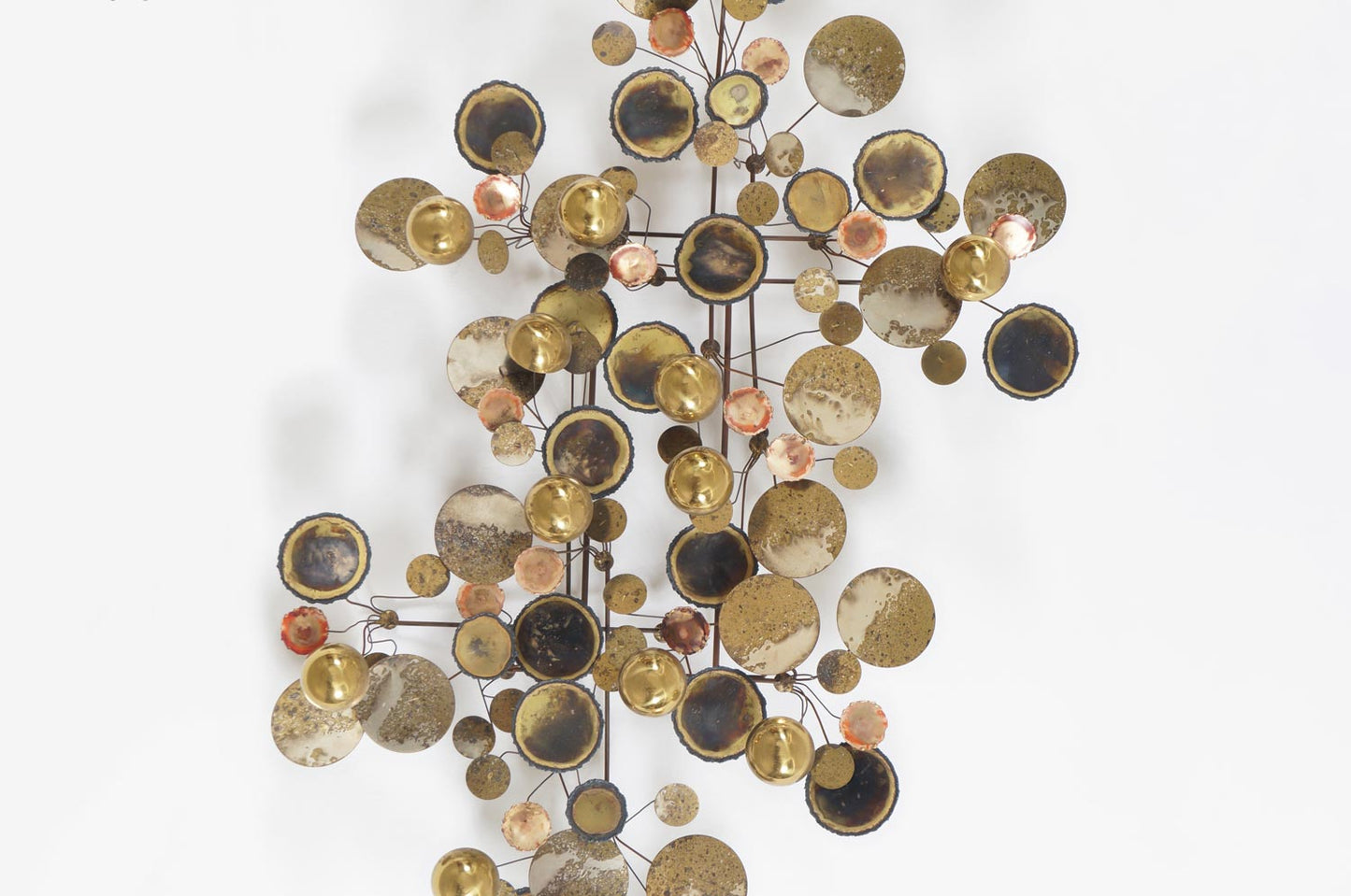 Vintage Brass "Raindrops" Wall Sculpture by Curtis Jere, Signed