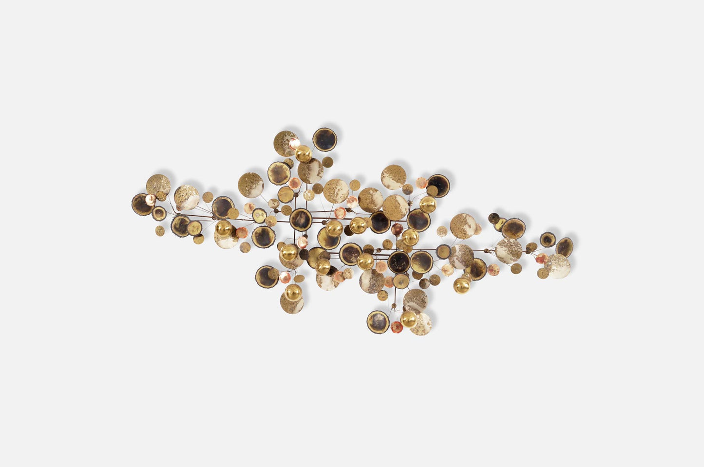 Vintage Brass "Raindrops" Wall Sculpture by Curtis Jere, Signed