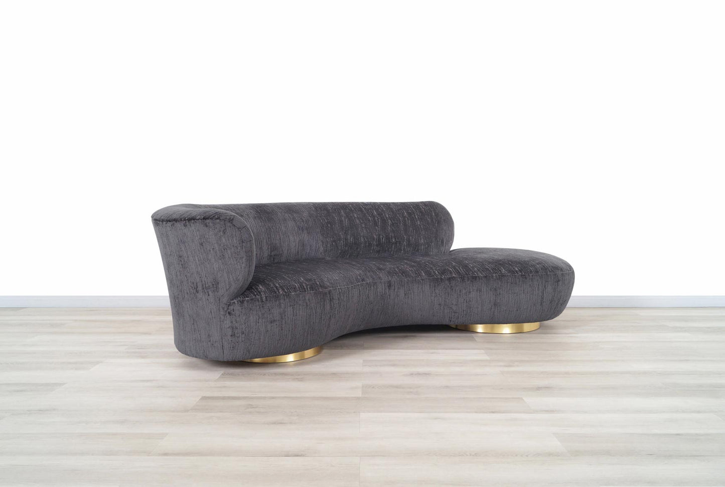 Vintage Brass "Serpentine" Sofa Attributed to Vladimir Kagan