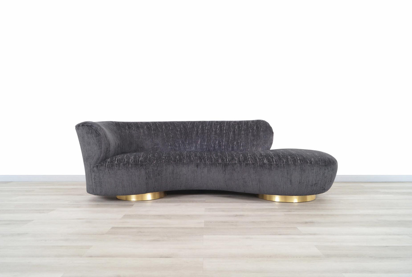 Vintage Brass "Serpentine" Sofa Attributed to Vladimir Kagan