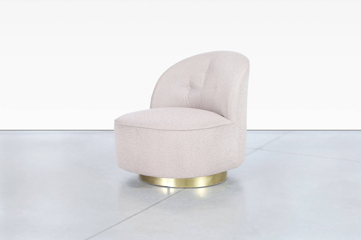 Vintage Brass Swivel Lounge Chairs