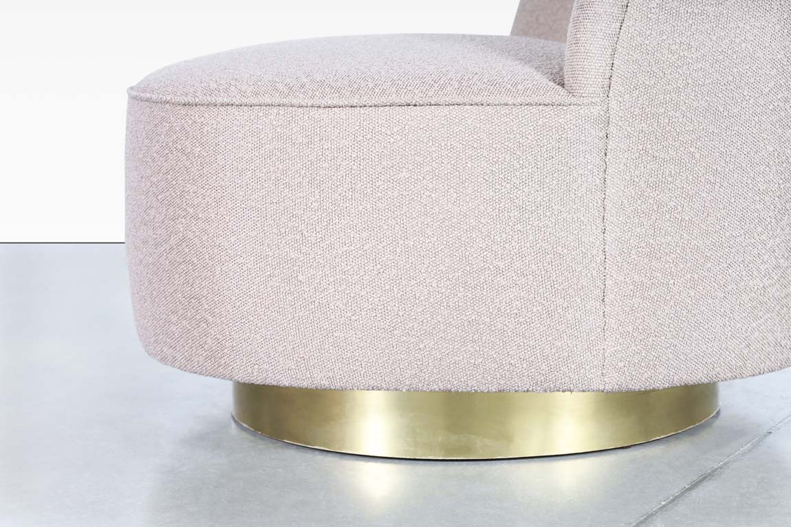 Vintage Brass Swivel Lounge Chairs