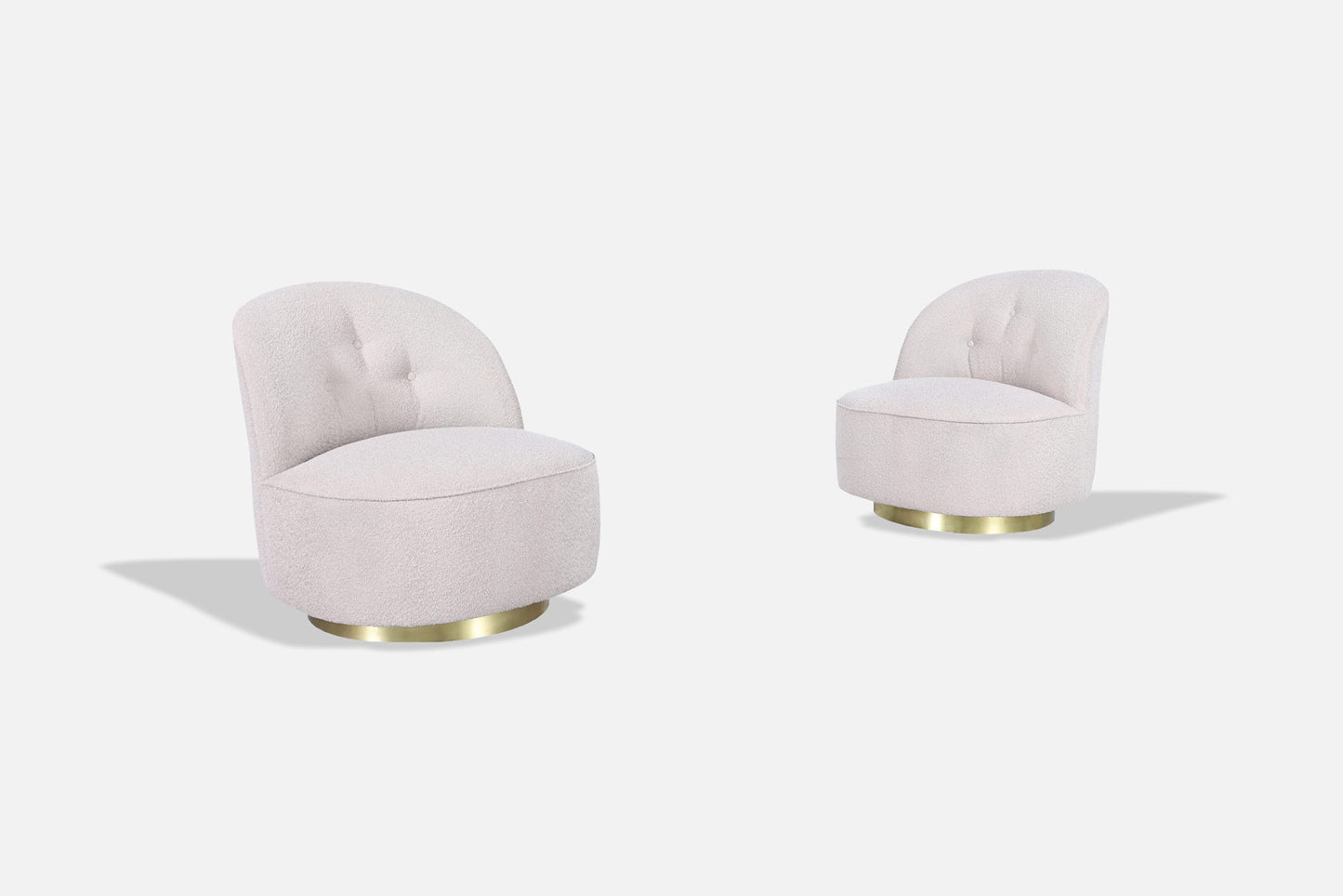 Vintage Brass Swivel Lounge Chairs