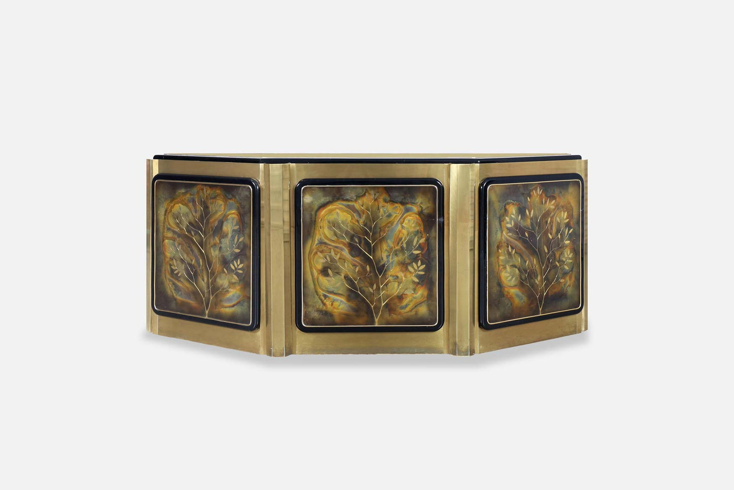 Vintage Brass "Tree of Life" Credenza by Bernhard Rohne for Mastercraft