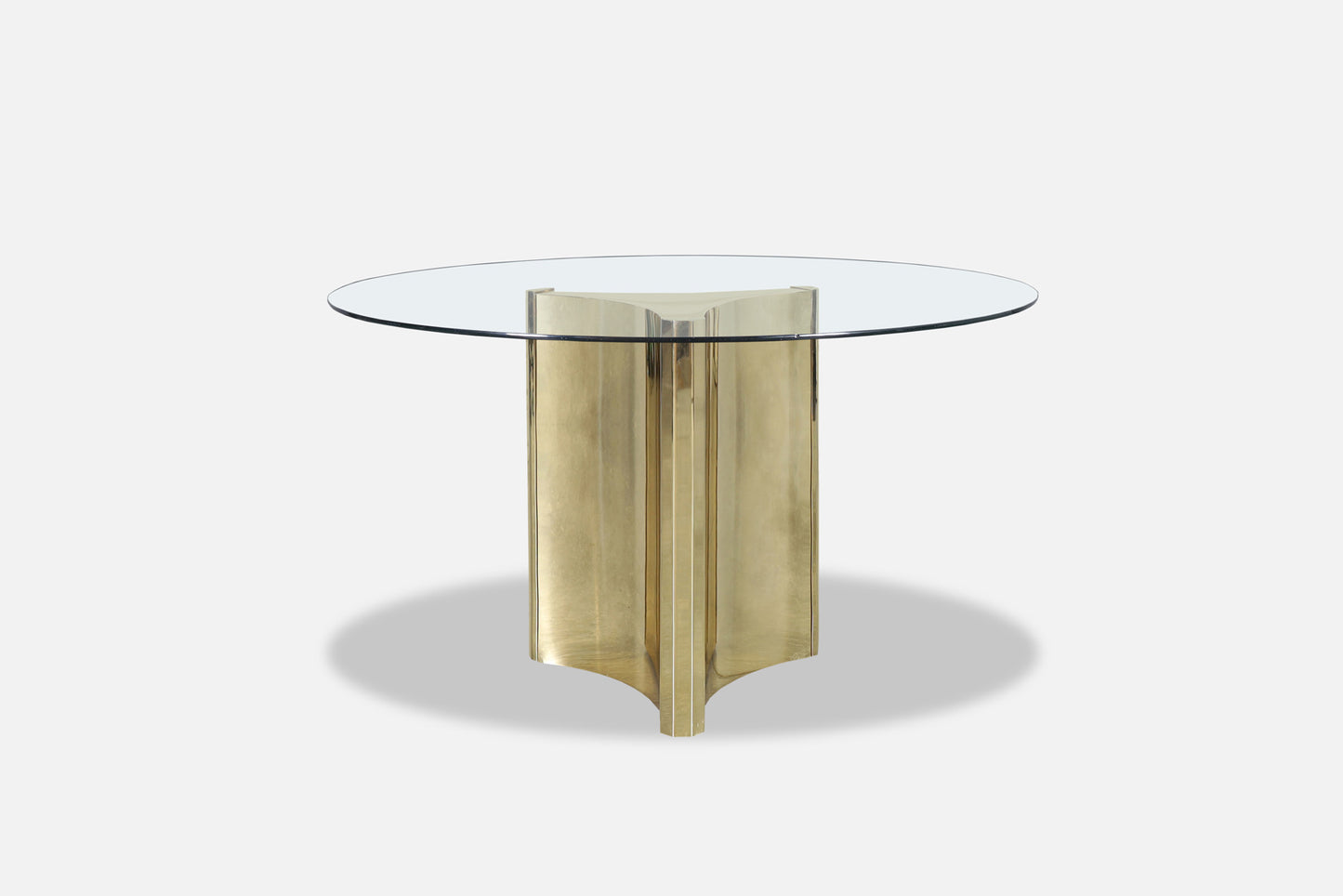 Vintage Brass "Trilobi" Pedestal Dining Table by Mastercraft