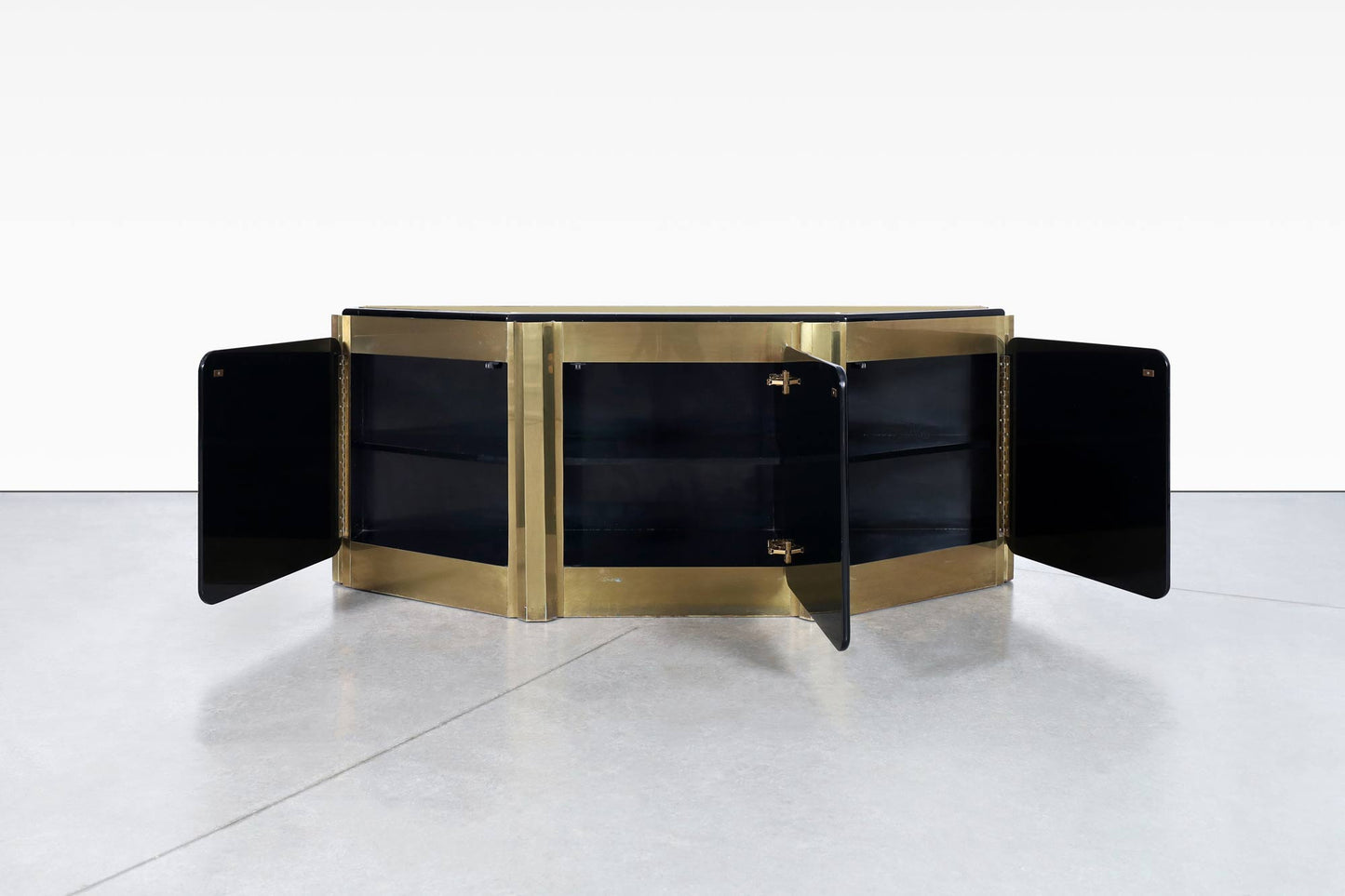 Vintage Brass "Tree of Life" Credenza by Bernhard Rohne for Mastercraft