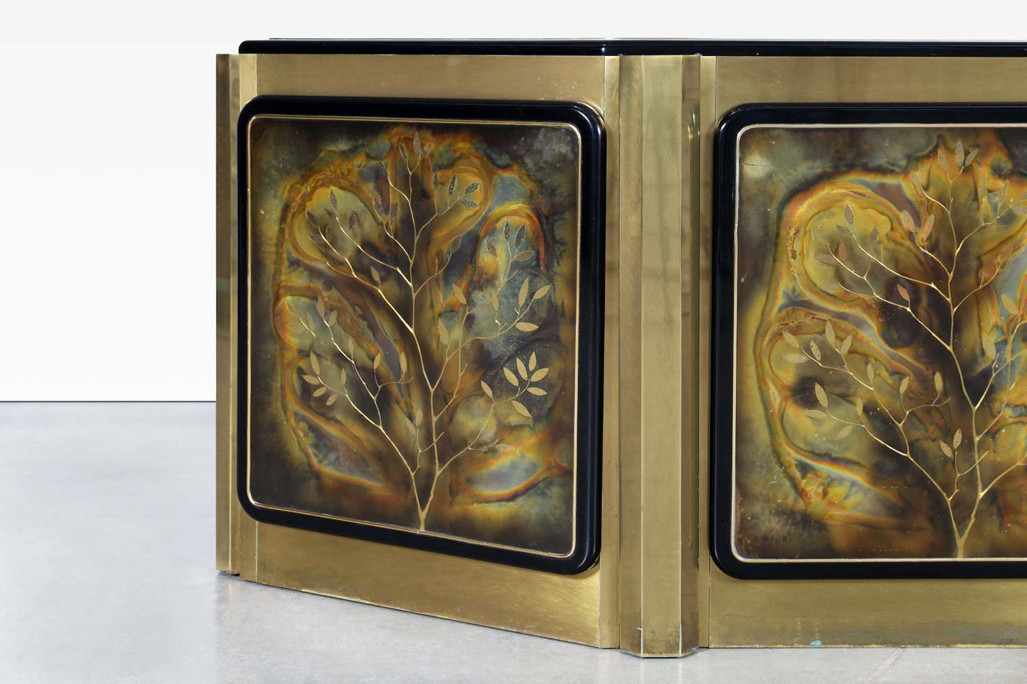 Vintage Brass "Tree of Life" Credenza by Bernhard Rohne for Mastercraft