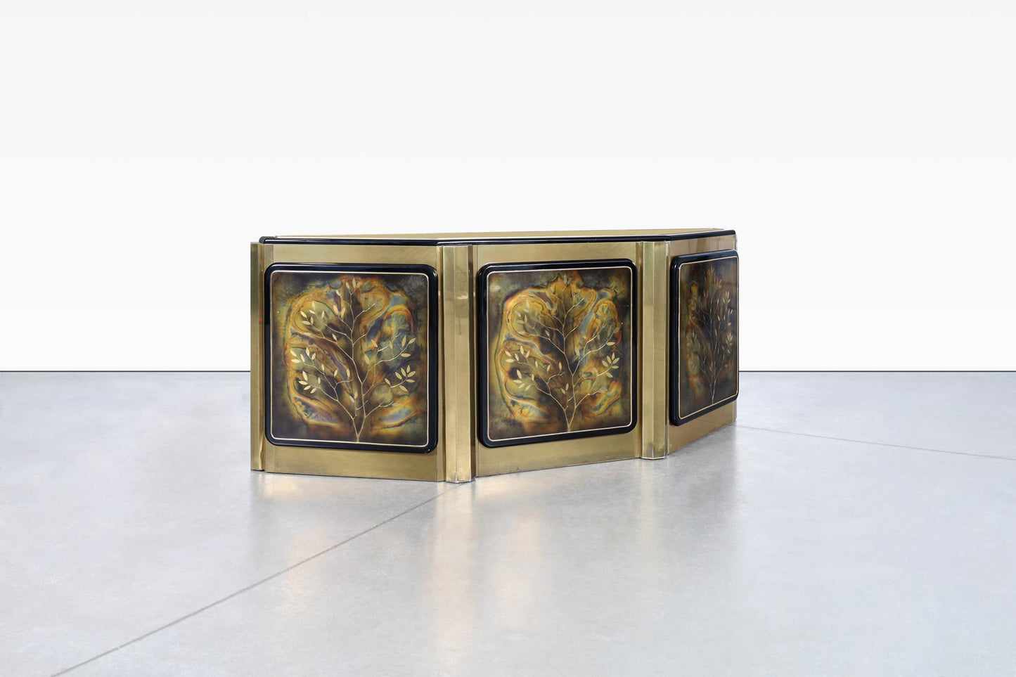 Vintage Brass "Tree of Life" Credenza by Bernhard Rohne for Mastercraft