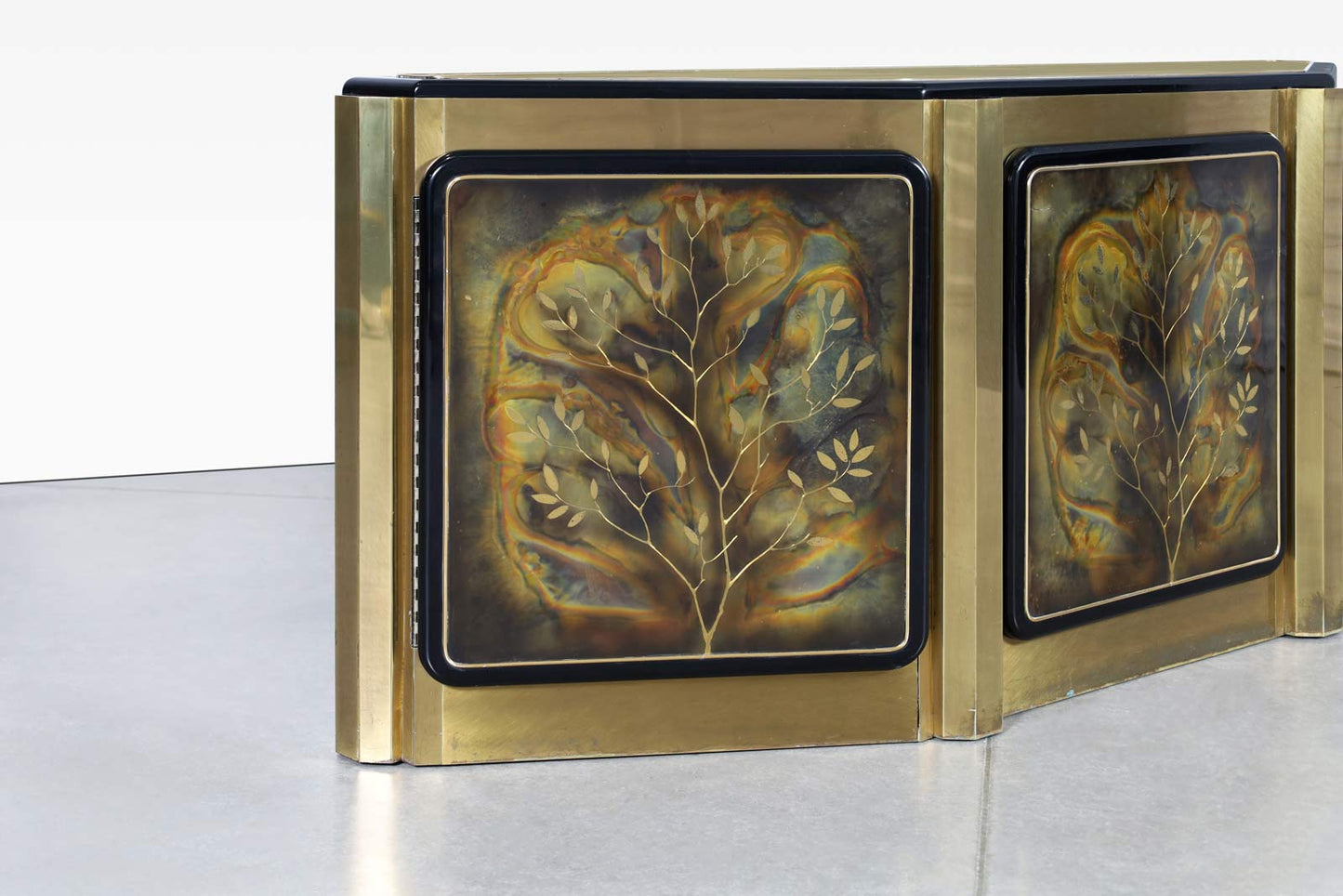 Vintage Brass "Tree of Life" Credenza by Bernhard Rohne for Mastercraft