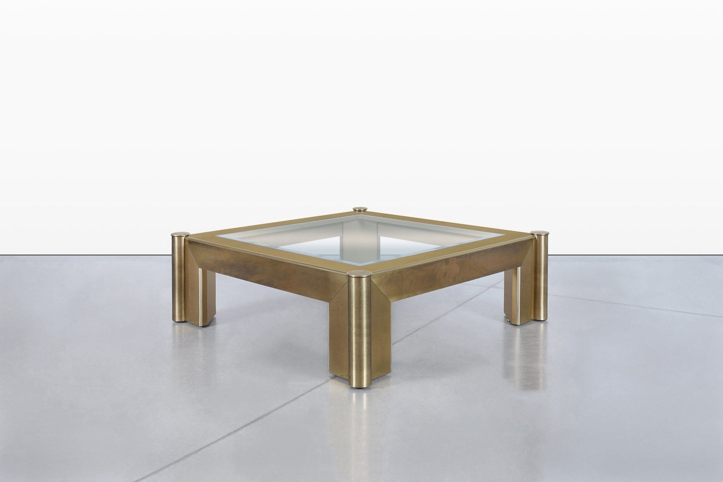 Vintage Brass and Glass Coffee Table Attributed to Mastercraft