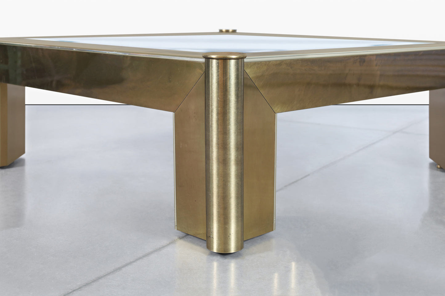 Vintage Brass and Glass Coffee Table Attributed to Mastercraft