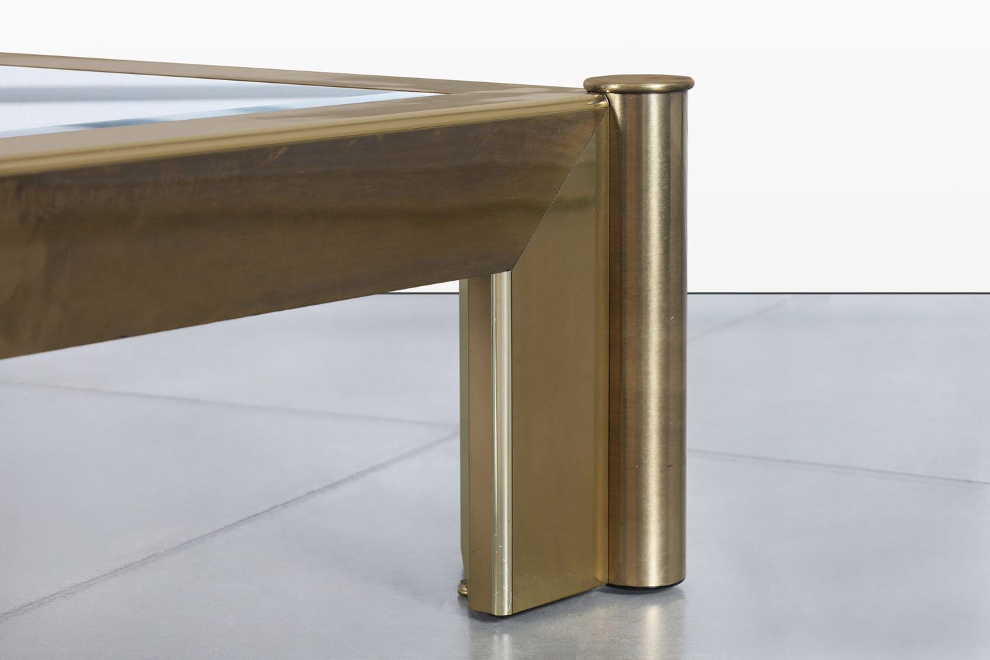 Vintage Brass and Glass Coffee Table Attributed to Mastercraft