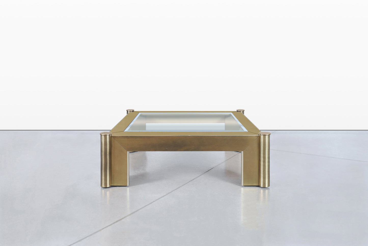 Vintage Brass and Glass Coffee Table Attributed to Mastercraft