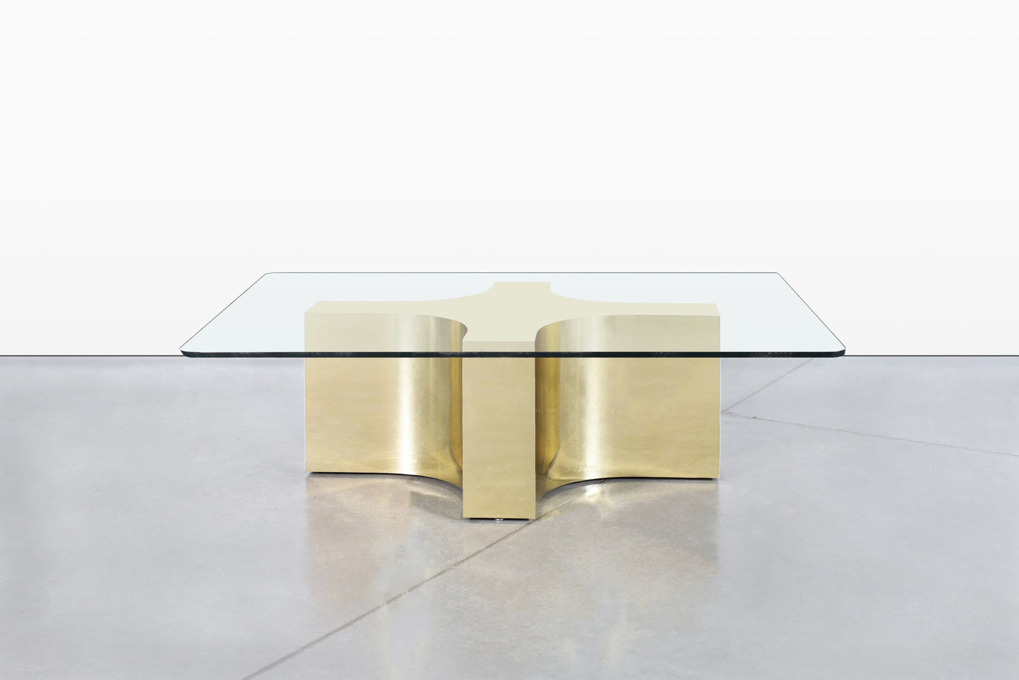Vintage Brass and Glass Coffee Table